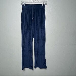 PINK Victoria’s Secret Velour Straight Leg Joggers Navy Blue Ensign Size S NWOT